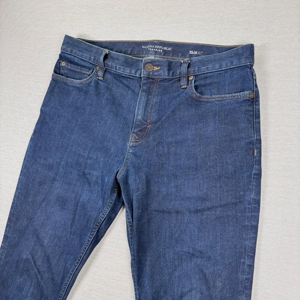 Banana Republic Traveler Slim Fit Jeans Mens 33x30 Blue Cotton Stretch
